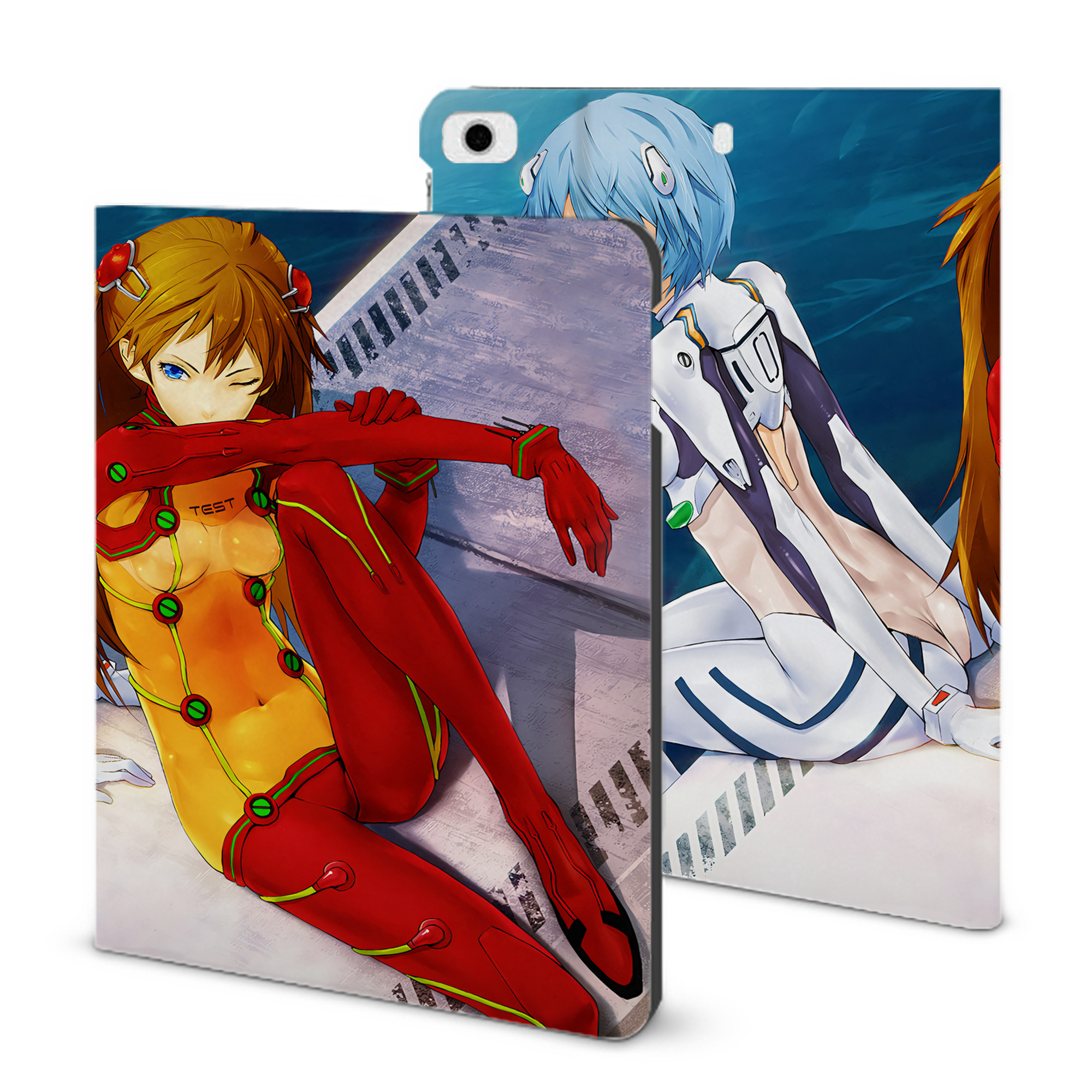 （画像用） EVA 新世紀エヴァンゲリオン IPad ケース ブック型 PUレザー TPU 耐衝撃 軽量 薄型 ペン収納なし 全面保護 IPad 各モデル対応